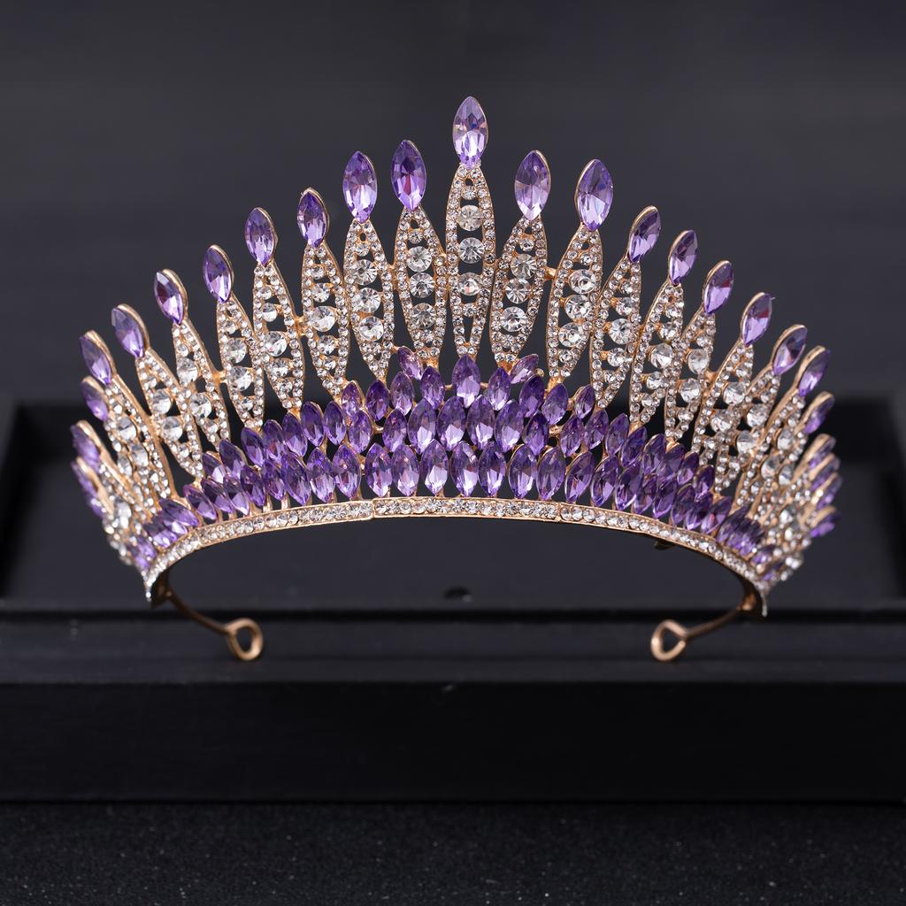 Silver Color Crystal Queen Big Crown Tiara Rhinestone Wedding Tiaras Women Pageant Prom Crowns Bridal Hair Accessories Jewelry