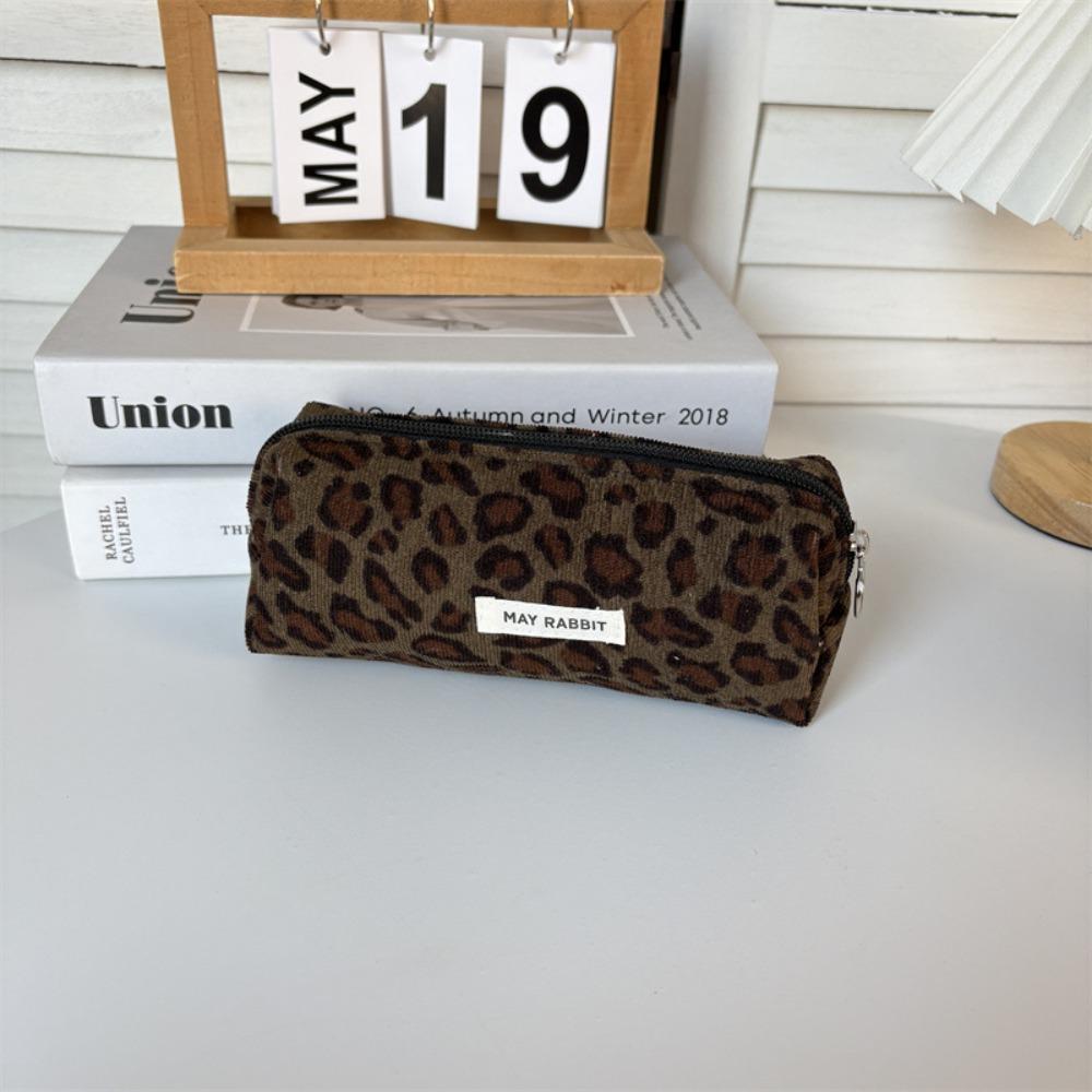 Floral Print Stationery Bag Corduroy Pencil Case Gifts Cosmetics Storage Bags  Student