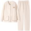 Pajamas Women'S Spring And Autumn Thickened Pure Cotton Long-Sleeved Winter Cotton Thin Padded Women'S Autumn And Winter Air Cotton Loungewear