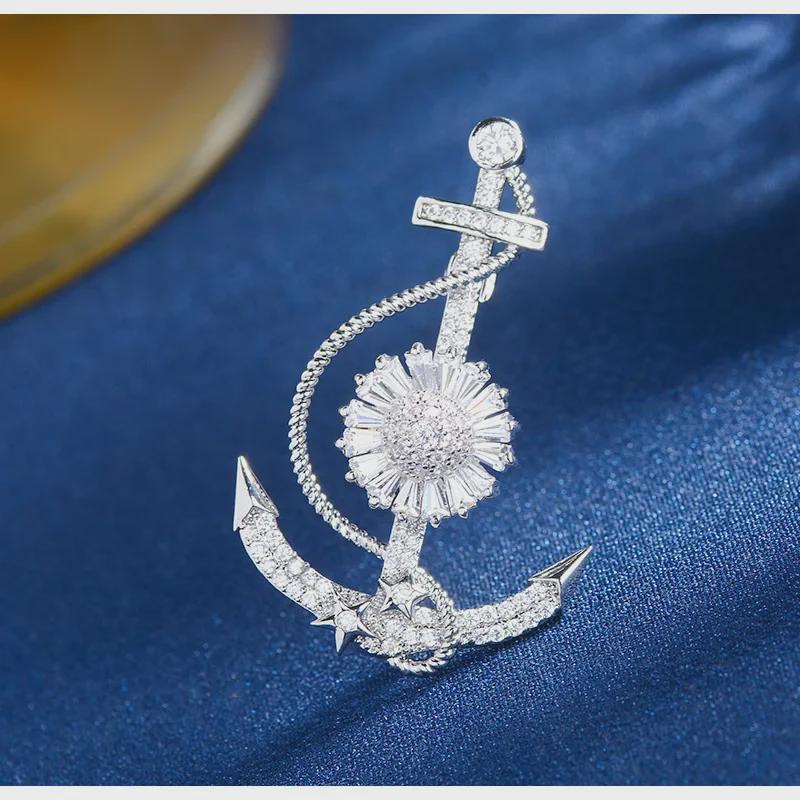 Broche Ancre Rotative Style Marine Coréen – Badge de Mode pour Hommes et Femmes