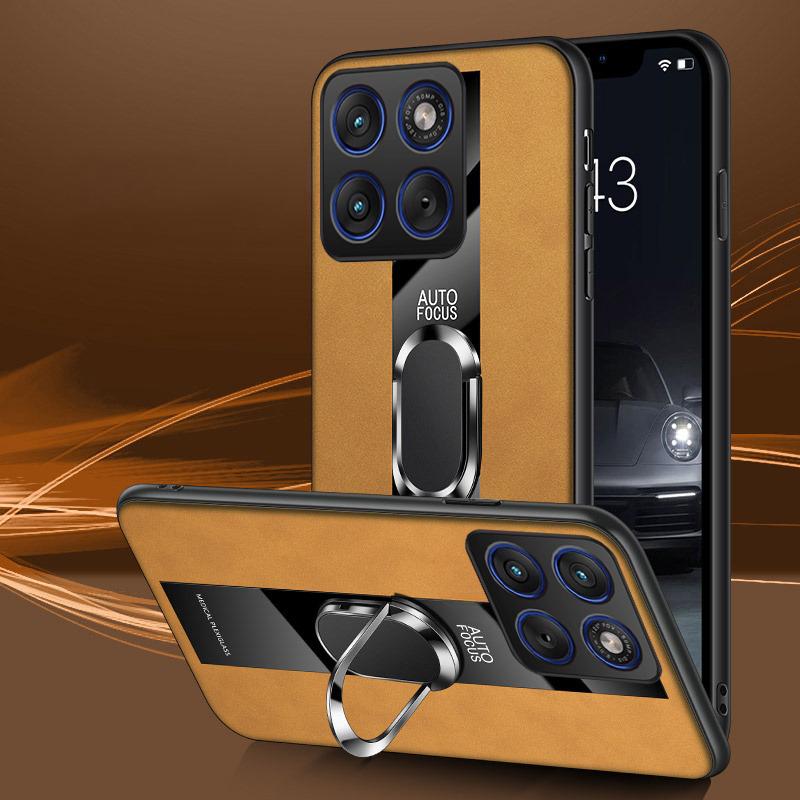 For Moto X70 Air Edge 70 Case Business Magnetic Ring Holder Shockproof sheepskin Leather Soft Silicone Fashion for Motorola Edge 70 X70 Air Back Cover