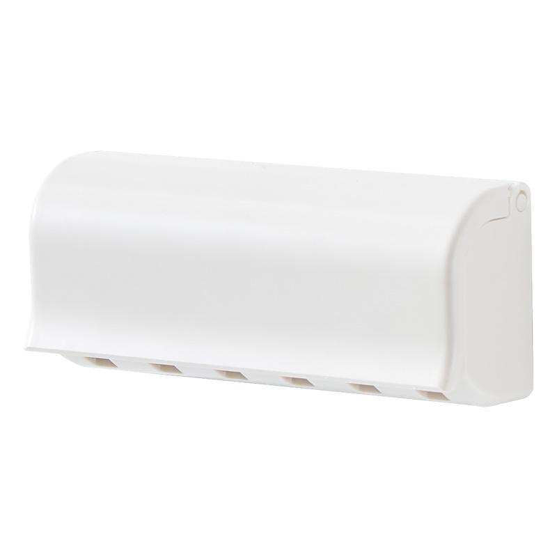 Punch-Free Wall-Mounted Toothbrush and Toothpaste Holder - Multifunctional Bathroom Organizer In White