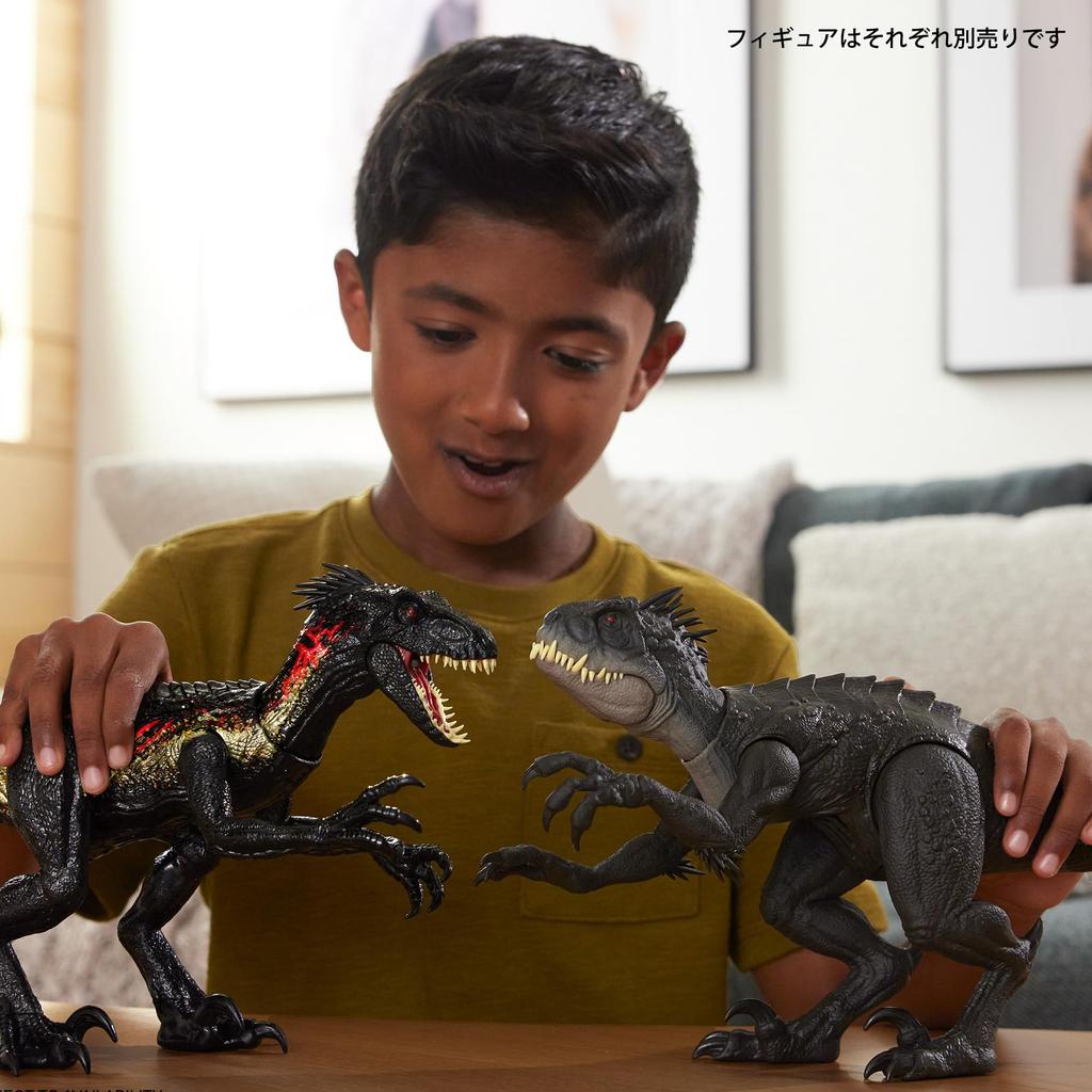 Mattel Jurassic World Hikaru Scorpios Rex Figur, Dinosaurier-Spielzeug, Gesamtgröße 32 cm, Ab 4 Jahren, Schwarz, JCG25 (JURASSISCHE WELT) Schaden! Kinderlänge ca.