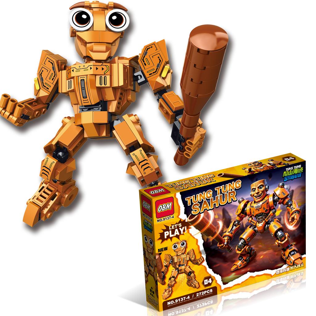 Ninja Mech Kaffee Cappuccino Bausteine Set Tung Tung Tung Sahur Tralalero Tralala Haifisch Spielzeug Kinderspielzeug Erwachsenengeschenk