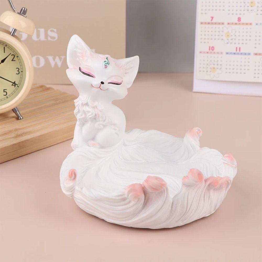 Cute Jewelry Key Storage Rack Resin Key Tray Desktop Ornament Animal Figurine  Tea Table