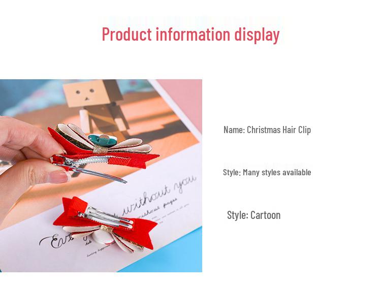 New Christmas Cartoon Snowman Hair Clips: Glittery Fashion Accessories