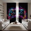 2 Pieces HD Digital Black Colorful Gamer Curtains Home Decorating Style Decorating Living Room Bedroom Rodding Curtains Effect S