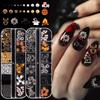 12 Grid Halloween Series Nail Art Jewelry Cartoon Ghost Pumpkin Spider Bat Nail Charms Diy Nail Art Decoration Accessories