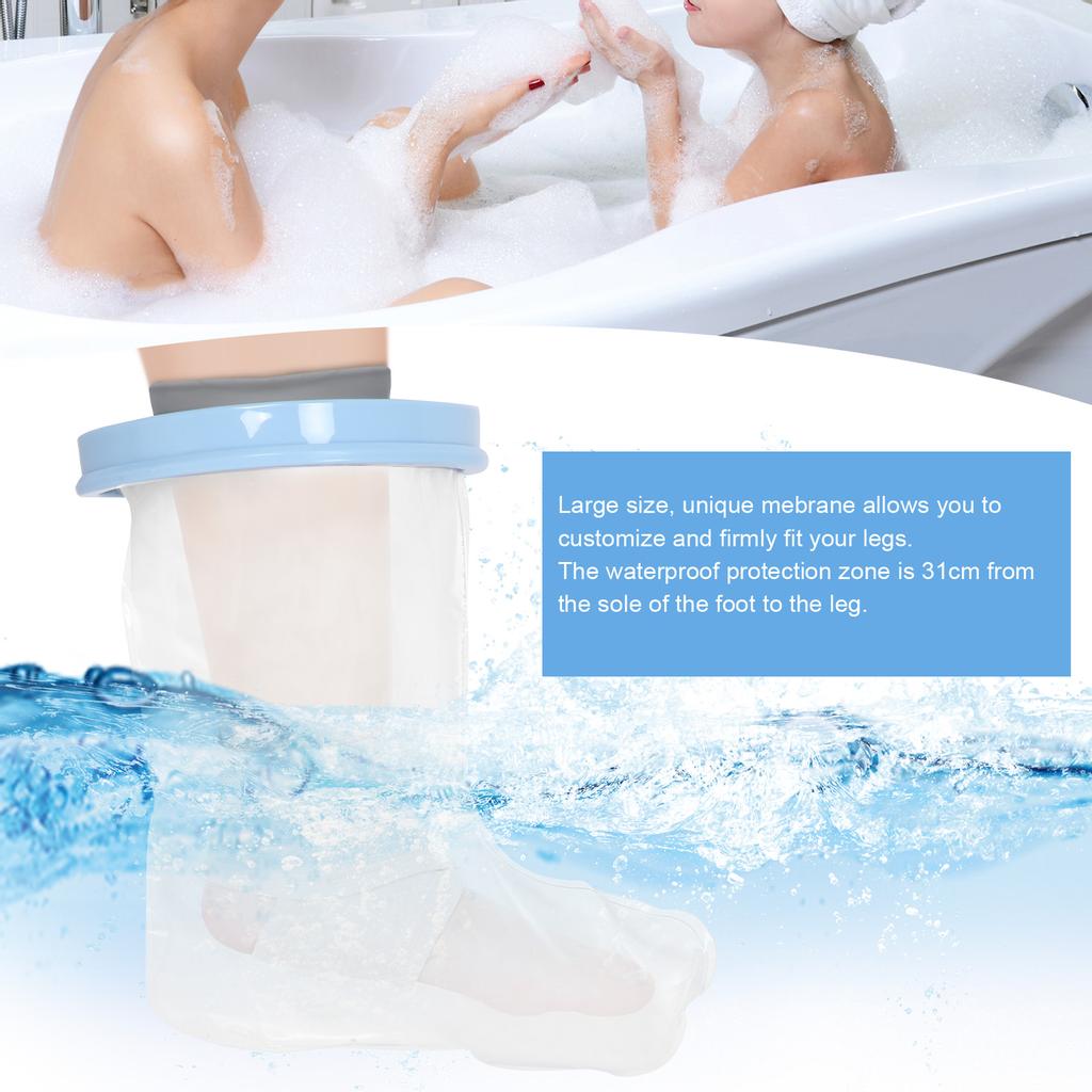 Leg Cover Water Resistant Foot Protector Child Leg Shower Sleeve with Ring