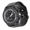 Digital Sports Watch Accurate Time Waterproof Stopwatch Clear Lens Electronic Watch Black Strap Black Screen Quartz