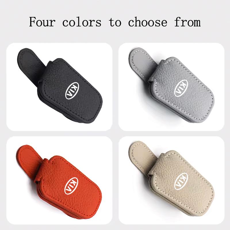 AHD1 Car Leathers Glasses Clip Sun Visor Sunglasses Card Box For Kia Morning Picanto Rio Stonic Sportage Ceed Optima Forte 5 3 4 K7 K