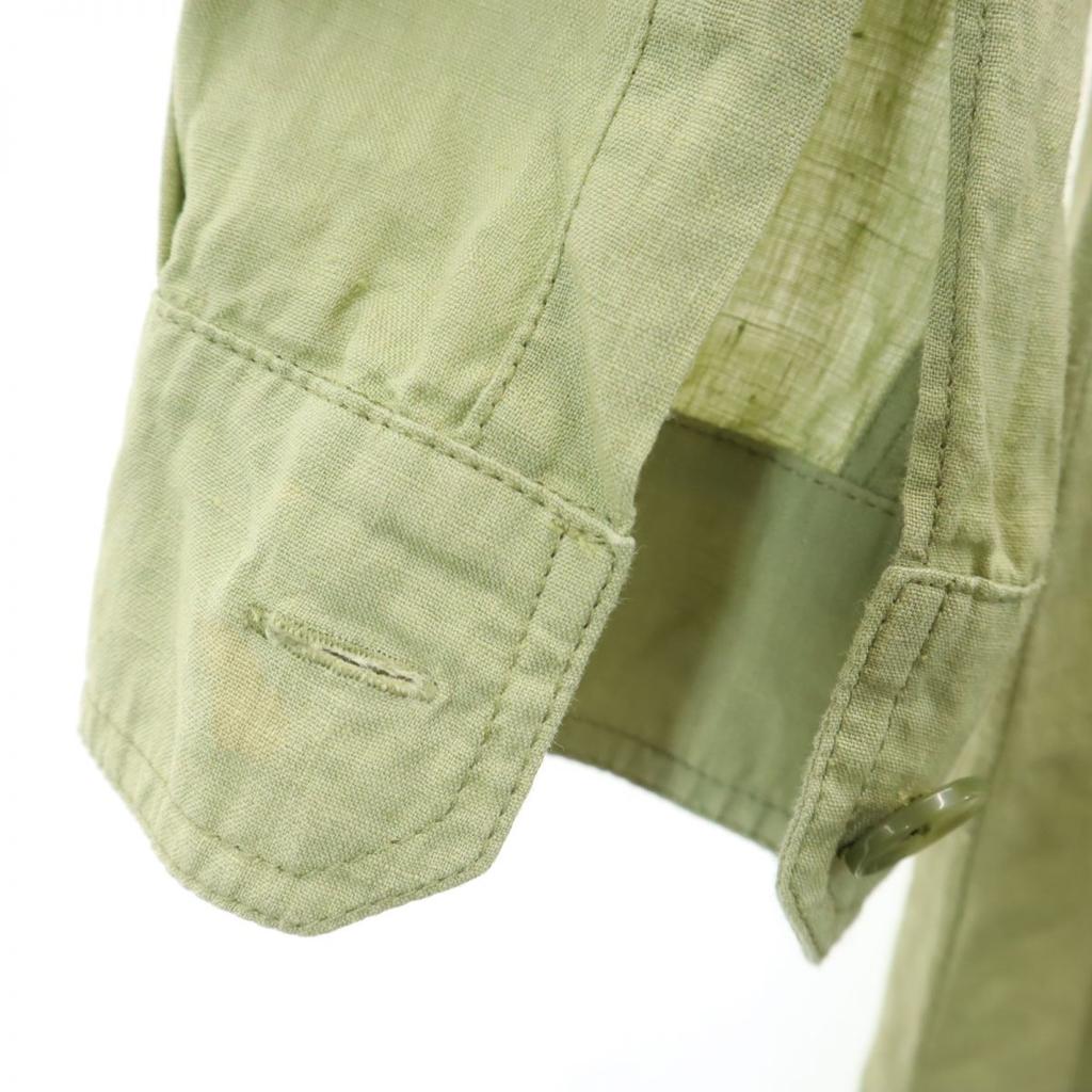 MAX MARA Linen 100% Long sleeve Shirt dress 40 khaki Women Used