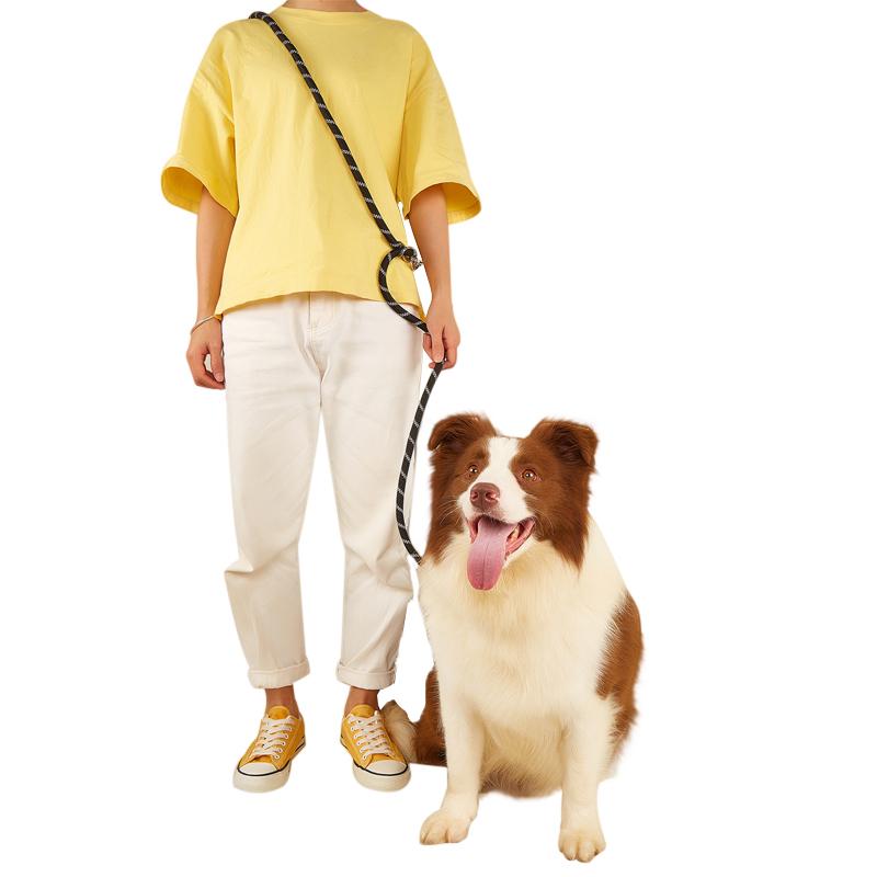 

Светоотражающие нейлоновые двойные поводки GIANTEX для домашних собак, тяговые веревки, поводки для бега со свободными руками, веревочная цепь для больших собак