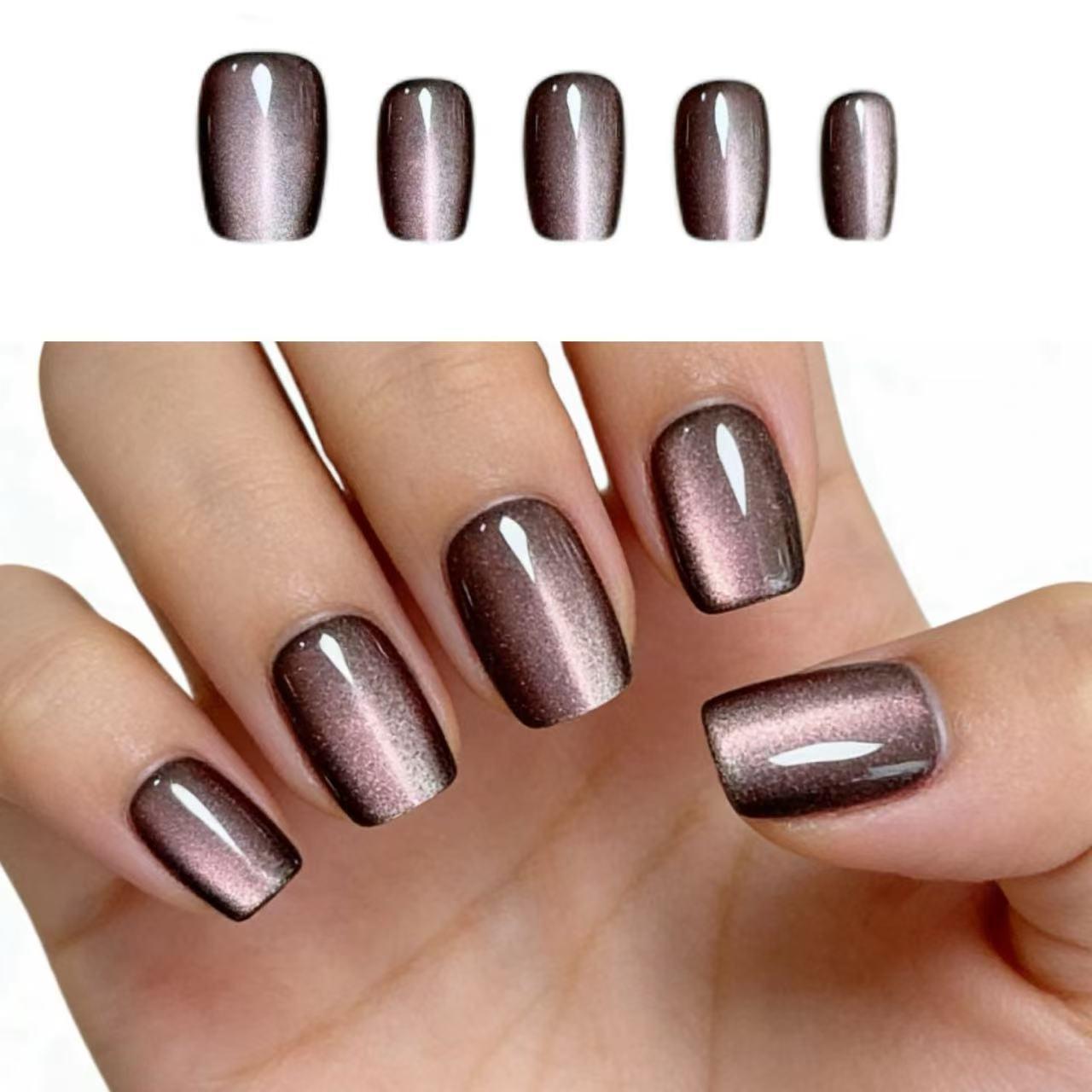 Summer Flash Cat Eye Wearable Nails: High-End Whitening Nail Art Strips Collection