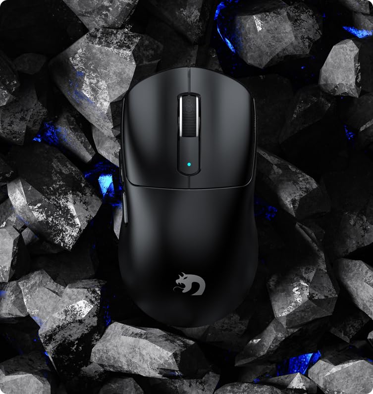 MAMBASNAKE M3 Gaming Wireless Mouse with Original PAW3395PRO FSWQ Life 65 Hours of Continuous Symmetrical Compatible with for FPS Gaming Direct Black
