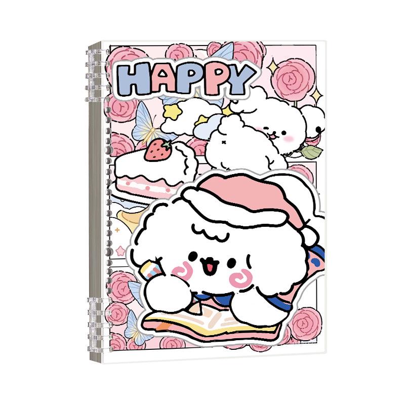 Puppy Paradise Cute Cartoon Loose-Leaf Notebook - Comfortable, Detachable, Ideal for Students