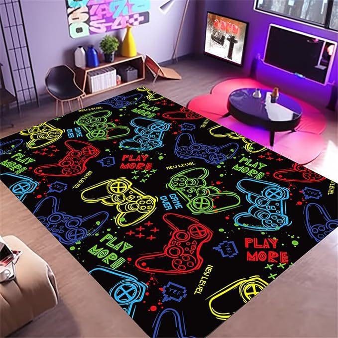 Colorful Game Console Carpet Computer Chair Carpet Gaming Room Crystal Velvet Decorative Carpet Bedroom Living Room Carpet