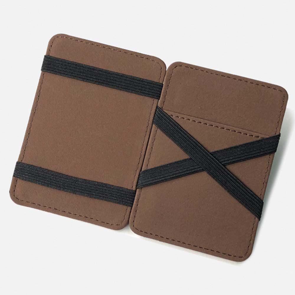 Coin Purse Clamshell Mode PU Leather Business Wallets Money Clip Card Storage Case Men Magic Wallet