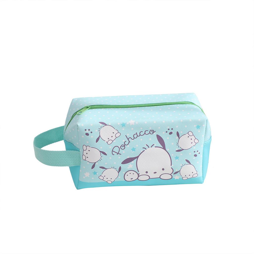 Head Pochacco Polka Dots Pu Travel Storage Bag For Cosmetics And Use Stationery