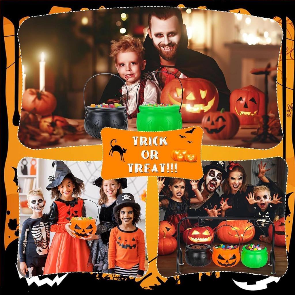 Halloween Candy Bowl 3 Pack Witch Pot Candy Bowls Witches Cauldron Treats Holder Aesthetic Candy Container for Halloween Parties