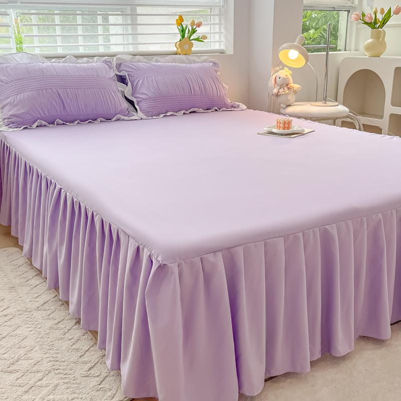 Modern Style Elastic Perfect Bedspread with Lace, Non-Slip, Dust-Proof, Breathable And Beautiful Bed Skirt