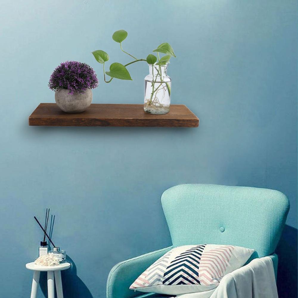 

Rustic Wood Floating Shelf Highquality Material Wood Shelf Display Rack Display Organizer Bedroom