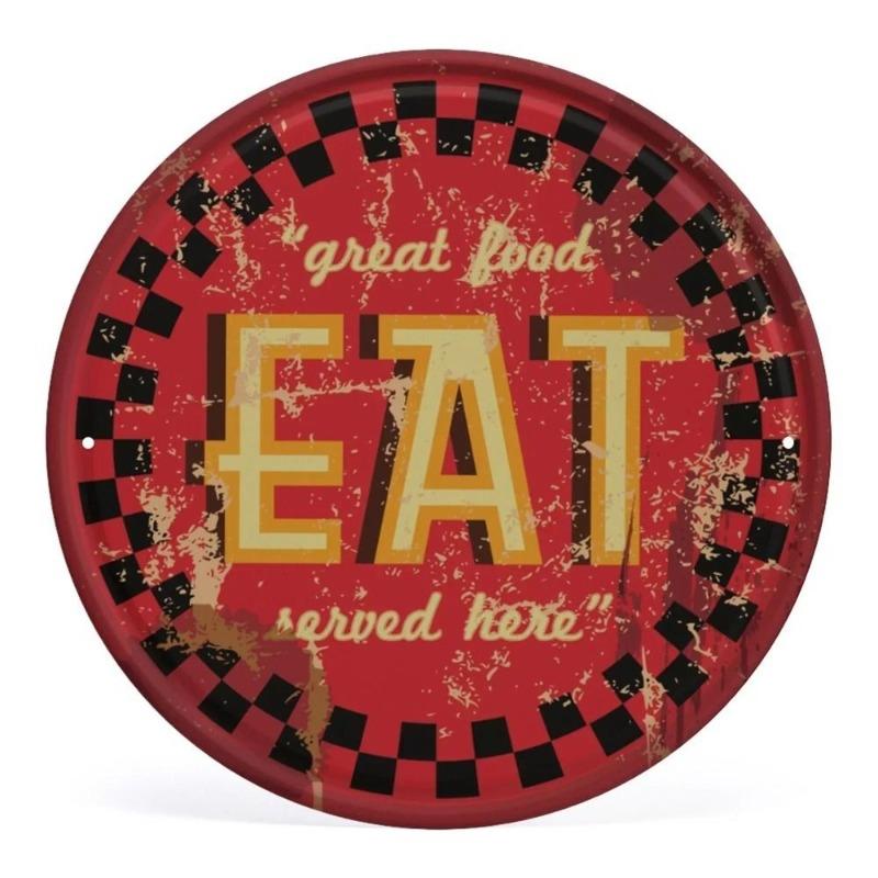 Vintage Metal Wall Art Plaque 20x20cm, Kitchen Coffee Bar Cafe Decor Sign