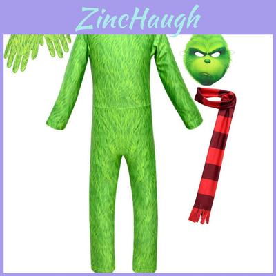 Eye-catching Grinch Cosplay Costume For Kids Perfect For Halloween Parties!