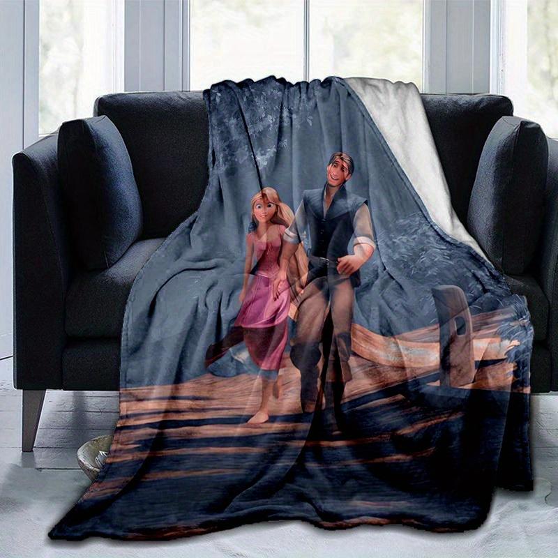 1pc, Tangled Rapunzel & Flynn Rider Throw Blanket Disney Princess Home Decor, Soft Coverlet for Bed, Couch, Travel, Camping, Car, Beach