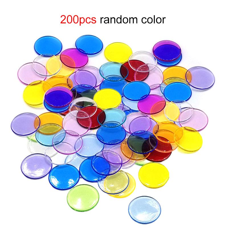 100/200pcs 19cm Gambling Chips Bingo Markers Bulk Plastic Poker Chips Table Game Props Accessories Solid Color / Transparent TMZ