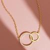 Luxury Necklaces for Women Fashion Thin Chain Minimalist Dainty Zircon Double Circle Pendant Necklace Jewelry Gifts