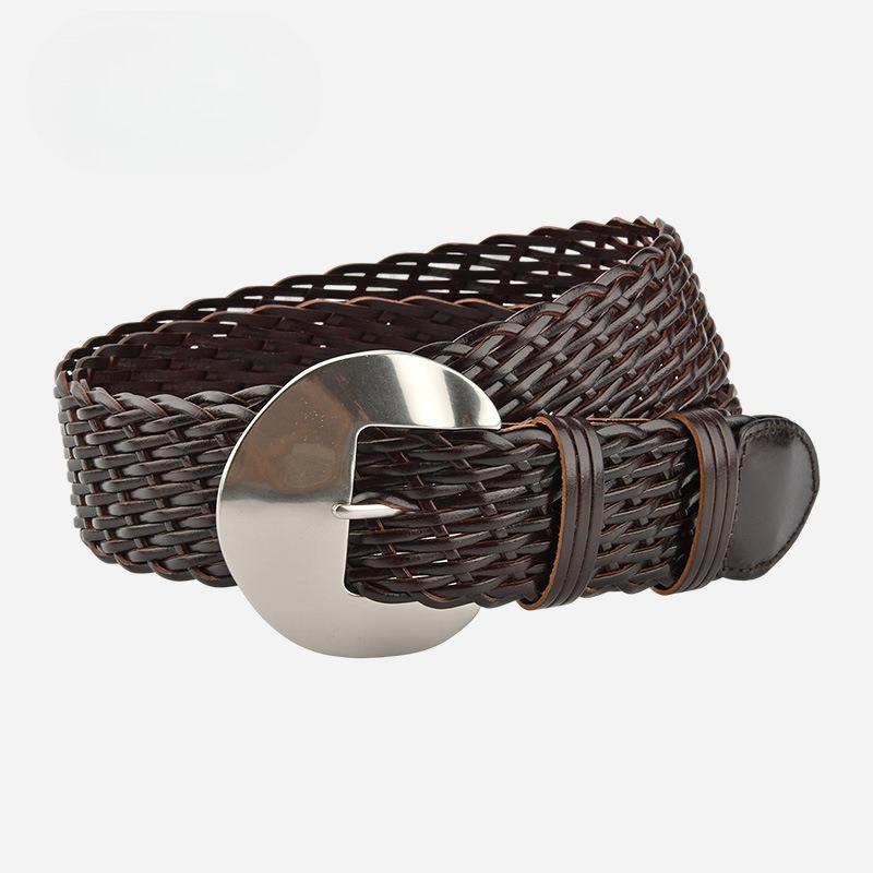 Ethnic Style Retro Woven Belt for Girls Bohemian Decorative Skirt Belt Leather Bran Paper Fashionable Waist Seal for Women