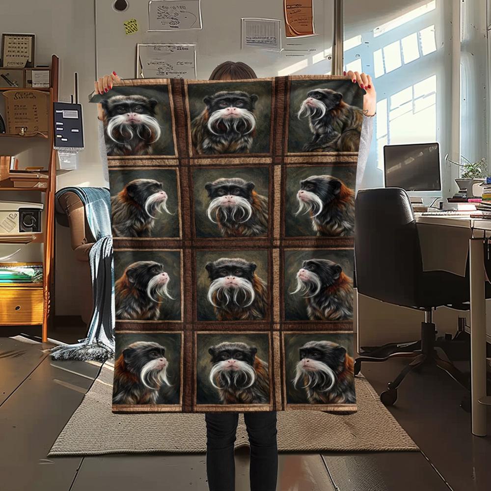 

1 шт. Фланелевое одеяло с принтом в смешанном стиле, Высокое качество, Комфортное для всех сезонов, Декор для дома, Тепло и уют 80cm x 120cm