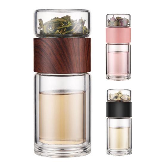 Glass Water Bottle Nice-looking Healthy Heat-resisting Water Bottle Plastic Leak-proof Drinking Cup Home