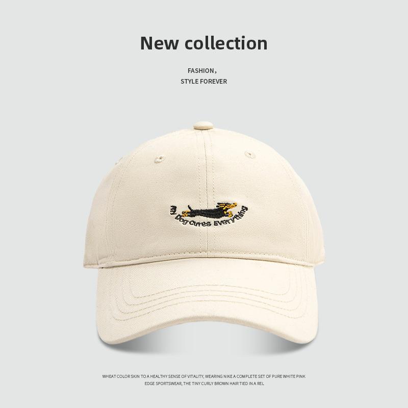 Unisex Animal Embroidery Embroidery Hip-hop Hats Fashion Cartoon Dog Baseball Cap Summer Outdoor Adjustable Casual Sunscreen Hat