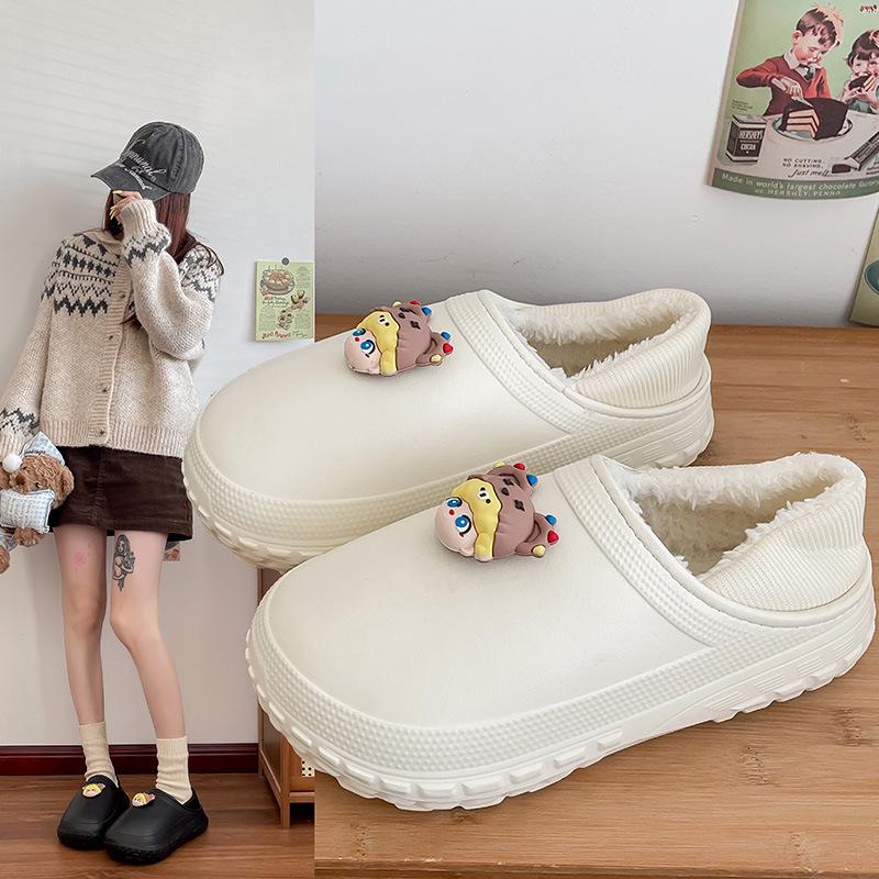 2025 Wasserdichte Plüsch-Baumwollpantoffeln: Gemütliche Indoor-Schuhe mit Fersenbedeckung für Damen & Herren