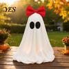 Pink Bow Ghost Decoration LED Decoration, Halloween Tabletop Ornament, Soft Girly Fabric Haunted House Decor with Warm Glow for Home Cute Ornament