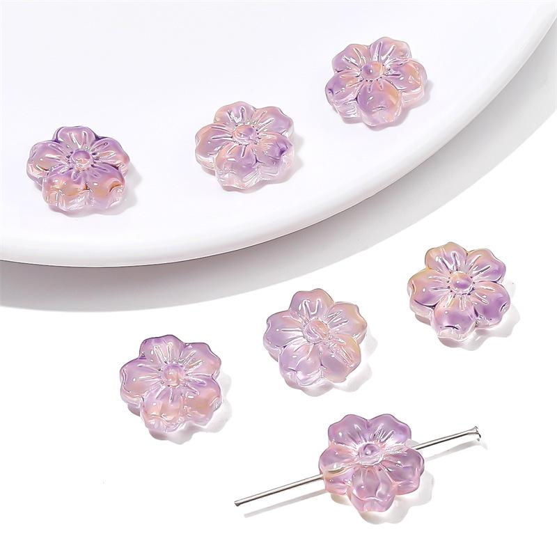 Sticlă Transparentă Gradient Mărgele Floare de Cireș Mărgele de Mână Handmade DIY Mărgele Floare Brățară Accesorii Bijuterii Materiale Mărgele Libere Culoare Minunată