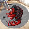 3D Cartoon Mysterious Dragon Area Rug,Round Carpet Rug for Living Room Bedroom Sofa Decoration,Kid Play Game Non-slip Floor Mat