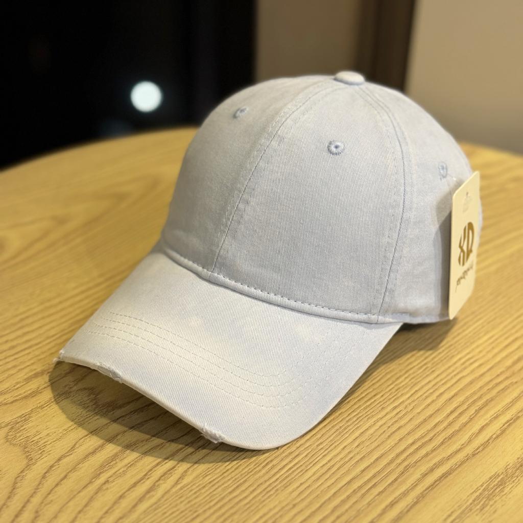 Autumn Personalized Frayed Soft top Baseball Hat for Men and Women New Versatile Large Head Circumference Showing Face Small Gradient Peaked Hat Trend