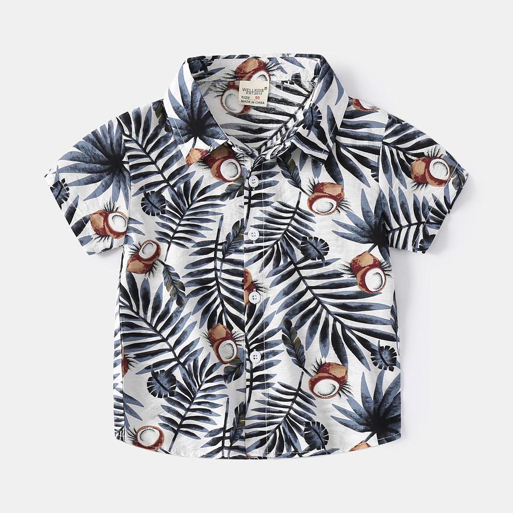 Boys' Summer Hawaiian Short-Sleeve Soft Shirts - Casual Kids' Shirts