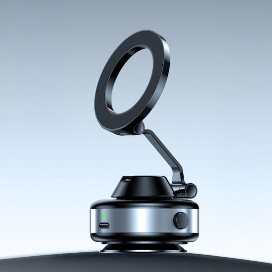 Vacuum Suction Car Phone Holder 360-degree Rotation Foldable Phone Stand Automatic Magnetic Adhesive Mount for Dashboard Desk Glass