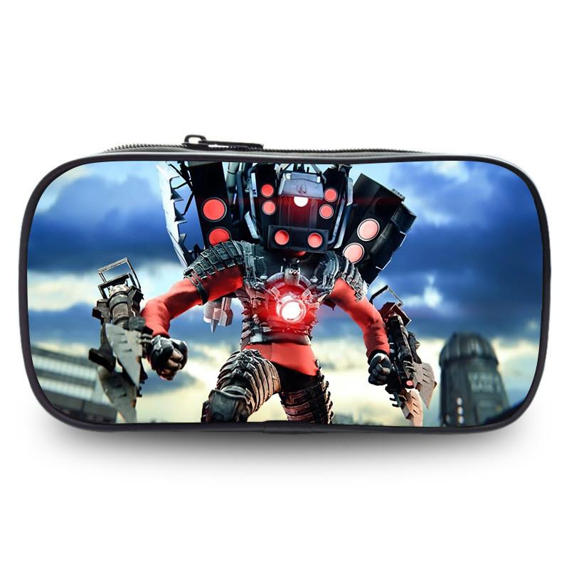 Trousse à crayons étudiante spacieuse Lotus Rouge Titan en polyester durable et multifonctionnelle