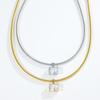 Fashion Style Spring Neck Chain Cubic Zirconia Pendant Necklace For Women Stainless Steel Choker Jewelry Accessories