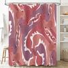 Modern Style Bath Shower Curtain with Abstract Swirly Design Pink Red White Decorative Polyester Waterproof Bathroom Accessories