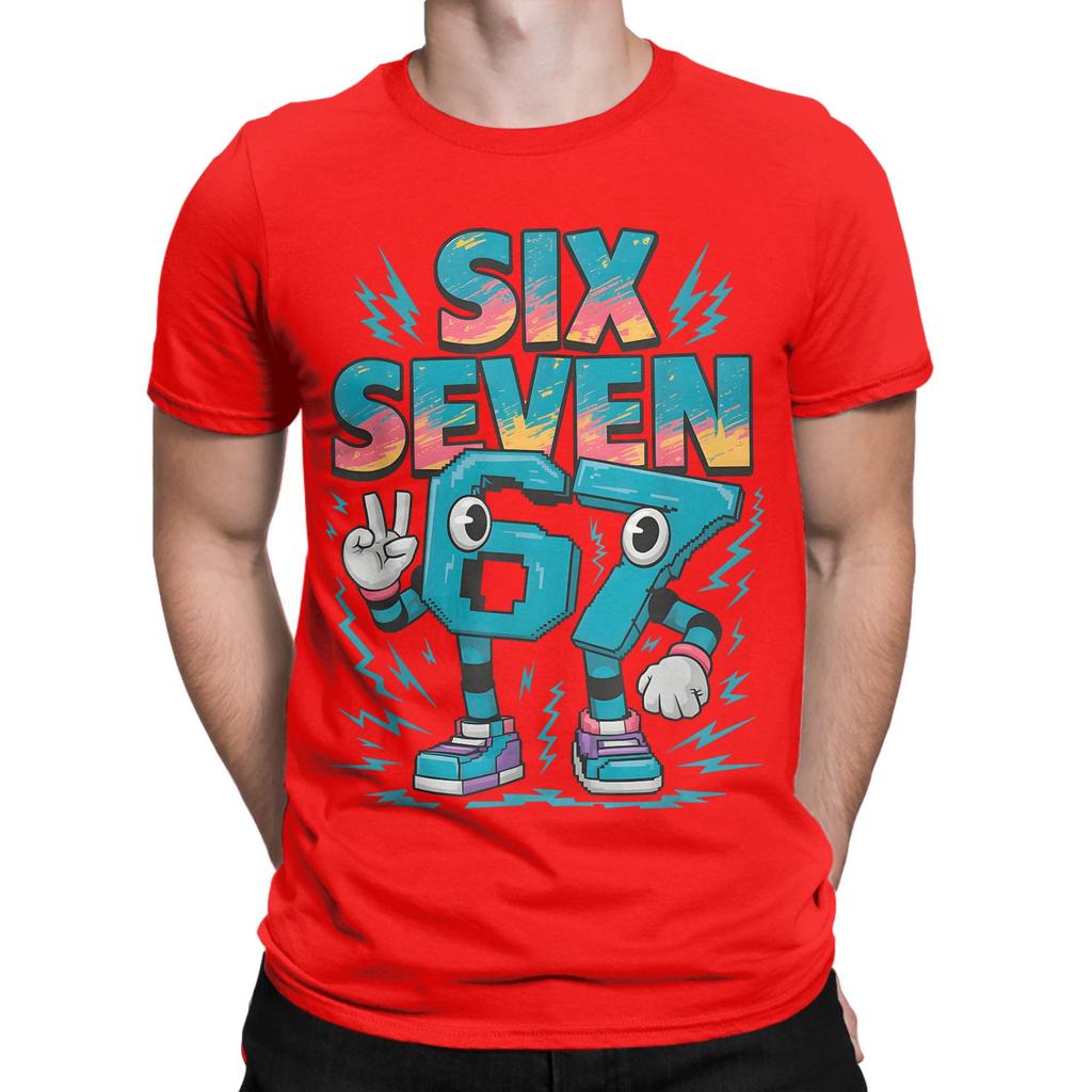 Streetwear T Shirt Beach Meme 67 Six Seven 6 7 Italian Brainrot  T-Shirts  Cotton Tee Shirt for Men Y2K Cheap Short Sleeve Tees
