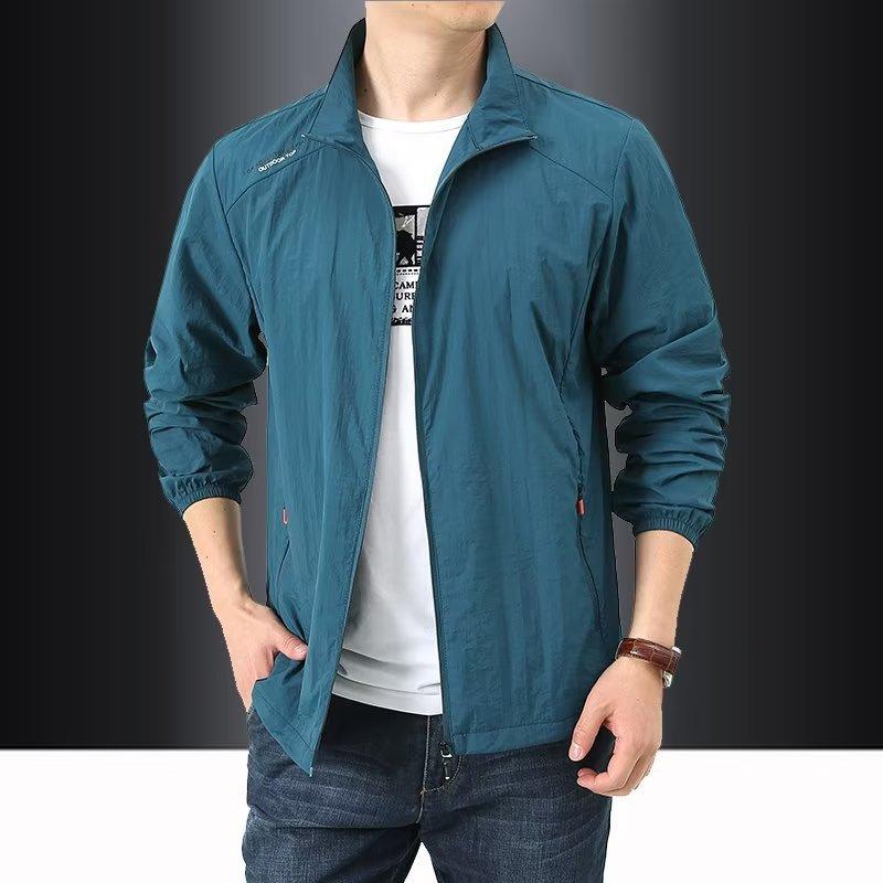 Summer Men's Stand Collar Loose Sun Protection Clothing Casual Outdoor Sports Windbreaker