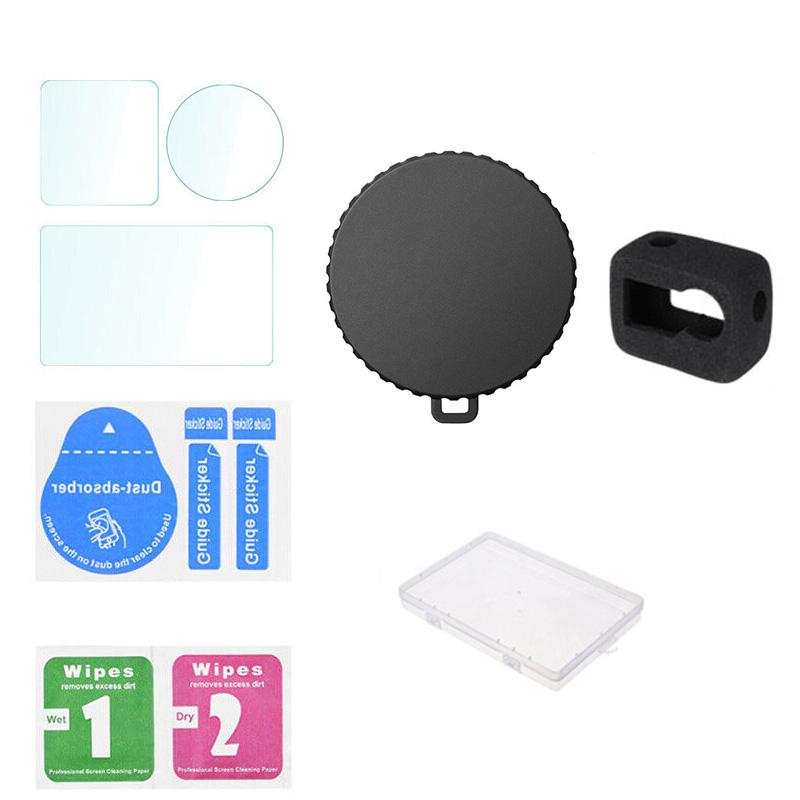 For DJI Osmo Action 4 Extended Bundle Handle+Travel Carrying Bag+9H Tempered Glass Film+Len Case+Windslayer Cover Accessories