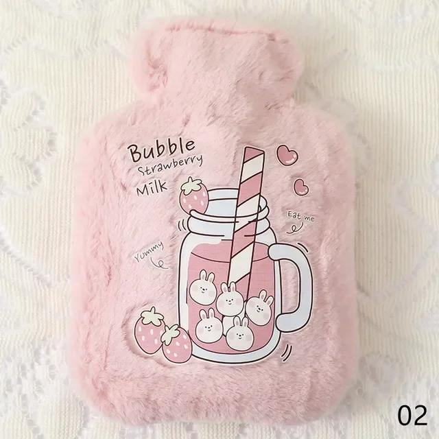 Plush Hot Water Bottle Bag Girls Cute Shoulder Hand Warmer Warm Belly Winter Home Instant Hot Pack Water Heating Pad Heat Pack