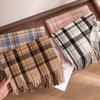 New Autumn and Winter Scarf for Women Winter High End Scarf Korean Style Thickened and Warm Imitation Cashmere Plaid Shawl